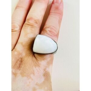 Deb Guyot Cocktail Ring VTG Quartz Solid Stone Natural Big Statement Chunky Rare